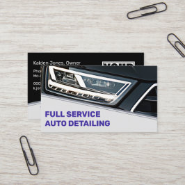 Cartão De Visita Modelo de foto de logotipo Serviço de carro azul p