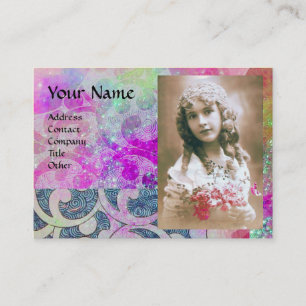 Cartão De Visita MODELO DE FOTO DE ONDAS, violeta violeta vibrante