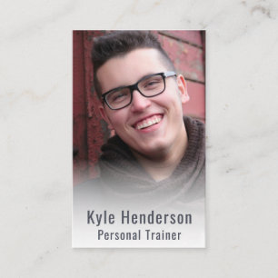 Cartão De Visita Modelo de Fotografia de Malhação do Treinador Pess