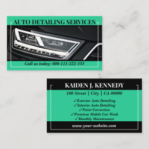 Cartão De Visita Modelo de Fotografia Detalhada do Serviço de Carro