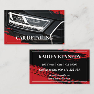 Cartão De Visita Modelo de Fotografia Detalhada do Serviço de Carro