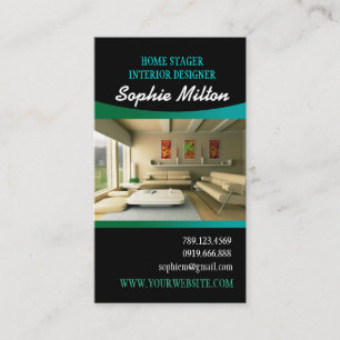 Cartão De Visita Modelo de Fotografia do Home Stager Interior Desig