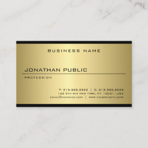 Cartão De Visita Modelo de Glamor Simples Dourado Faux personalizad