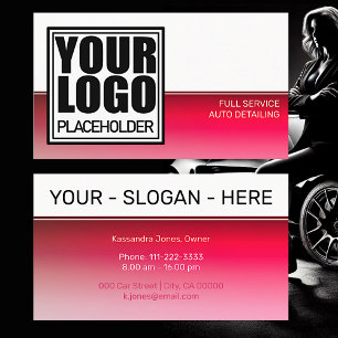 Cartão De Visita Modelo de Gradação de Cores do Logotipo Rosa Menor