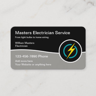 Cartão De Visita Modelo de logotipo de serviço de eletricista moder