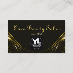 Cartão De Visita Modelo de Logotipo Luxo Farto Amarelo Dourado
