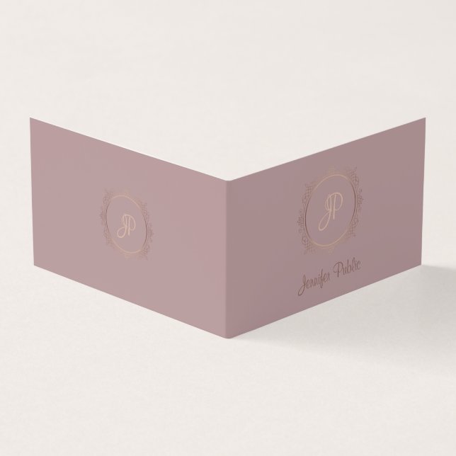 Cartão De Visita Modelo de luxo moderno Elegante com Script Manuscr (Exterior)