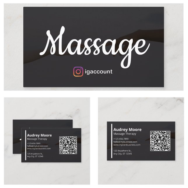 Cartão De Visita Modelo de Massagem de Terapia (Massage Therapy Templates Design Business Card
)