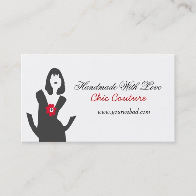 Cartão De Visita Modelo de Moda Black Allure Posh Chic Beauty (Frente)