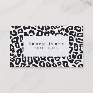 Cartão De Visita Modelo de Moda de Impressão Leopard