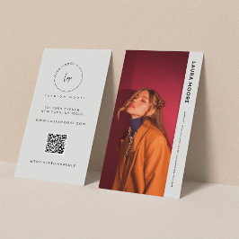 Cartão De Visita Modelo de Moda Moderno Foto Personalizada Tendênci