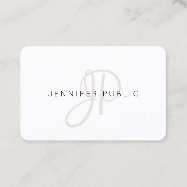 Cartão De Visita Modelo de Monograma Elegante Personalizado (Frente)