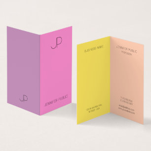 Cartão De Visita Modelo de Monograma Moderno Elegante de Cores de T