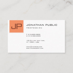 Cartão De Visita Modelo de Monograma Moderno Elegante Personalizado