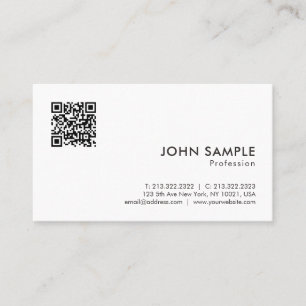 Cartão De Visita Modelo de QR Code Minimalista Moderno Elegante Mat