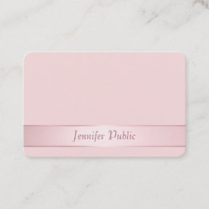 Cartão De Visita Modelo de Script de Mão Dourada de Rosa Elegante 