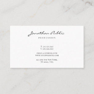 Cartão De Visita Modelo de Script Minimalista Moderno e Elegante