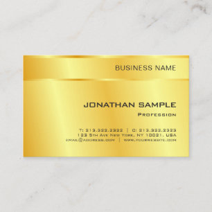 Cartão De Visita Modelo de Tendência Personalizada Elegante Dourad