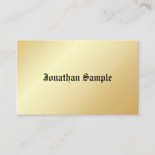 Cartão De Visita Modelo de Texto Antigo Dourado Glamoroso Personali