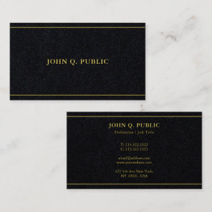 Cartão De Visita Modelo de texto dourado elegante Luxuoso Premium P