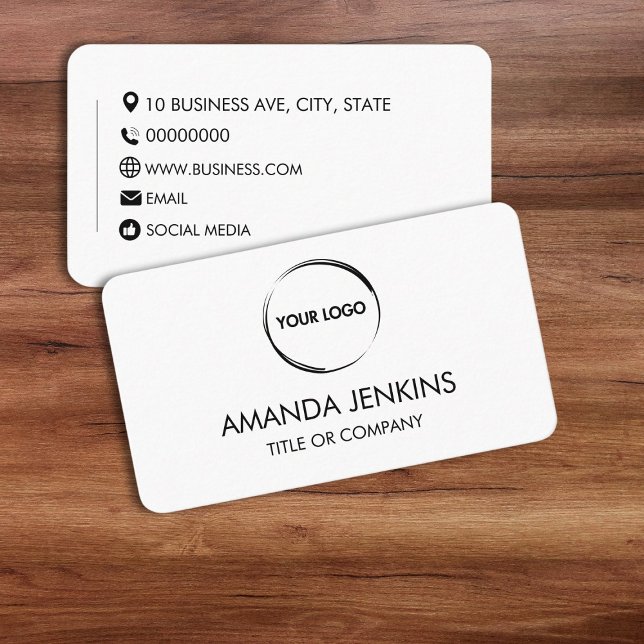 Cartão De Visita Modelo Design simples branco genérico (plain white generic design template business card)