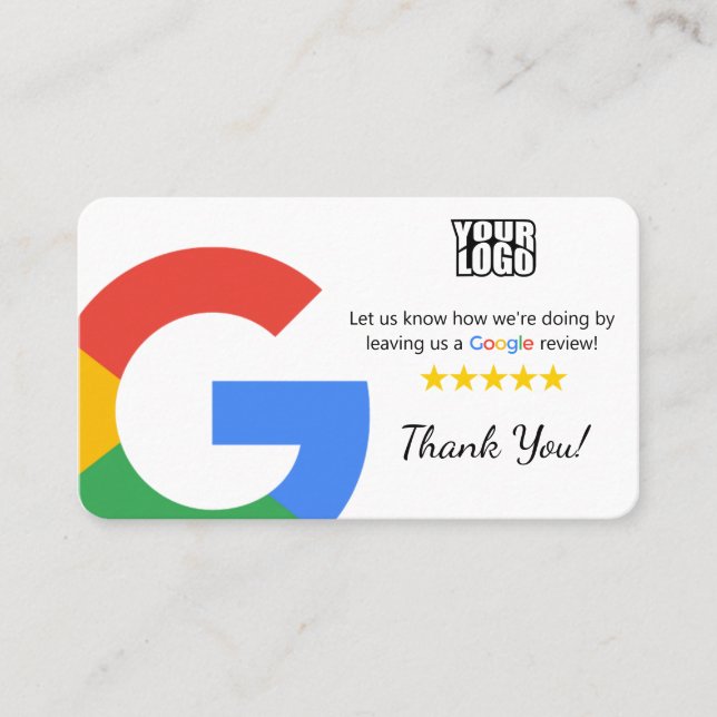 Cartão De Visita Modelo do Google Review Card com link de código QR (Frente)