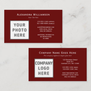 Cartão De Visita Modelo do logotipo fotográfico marrom horizontal 