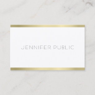 Cartão De Visita Modelo Dourado Elegante Moderno de aparência Minim