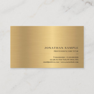 Cartão De Visita Modelo Dourado Elegante Simples e Moderno Profissi