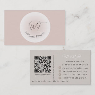 Cartão De Visita Modelo Editável Com QR Code Minimalista Elegante
