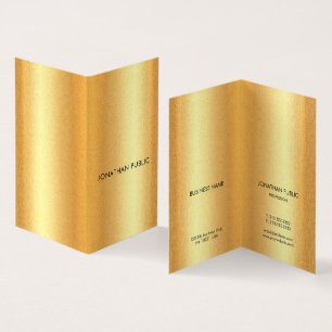 Cartão De Visita Modelo Elegante de Design Simples e Dourado