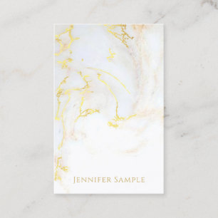 Cartão De Visita Modelo elegante dourado de mármore Dourado na mod