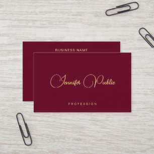 Cartão De Visita Modelo Elegante Dourado Texto Caligrafia Luxuoso