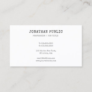 Cartão De Visita Modelo elegante profissional do olhar clássico do