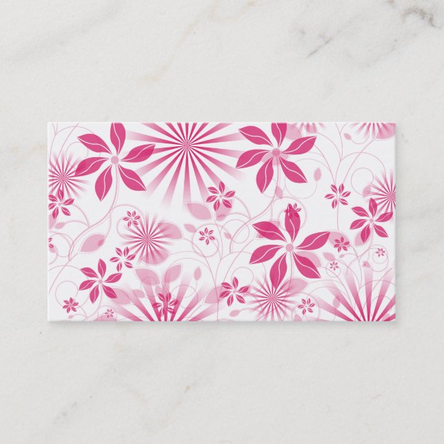 Cartão De Visita Modelo Floral Rosa (Frente)