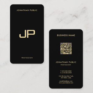 Cartão De Visita Modelo Luxurioso de Código QR Elegante Moderno Per