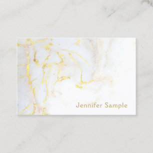 Cartão De Visita Modelo Marble Elegante Dourado de Tendência