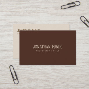 Cartão De Visita Modelo Marrom & Bege Elegante Personalizado Luxo G