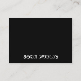 Cartão De Visita Modelo minimalista de preto branco preto elegante