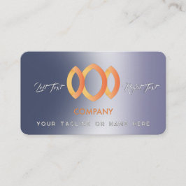 Cartão De Visita Modelo Moderno Azul Metálico Roxo com Gradiente