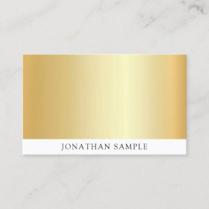 Cartão De Visita Modelo Moderno Branco Dourado Profissional Elegant