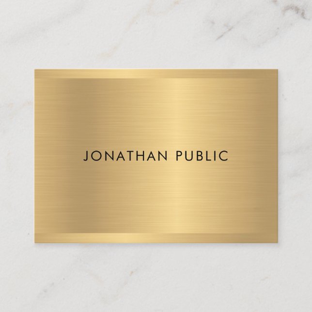 Cartão De Visita Modelo Moderno de Glamor Profissional Dourado (Frente)