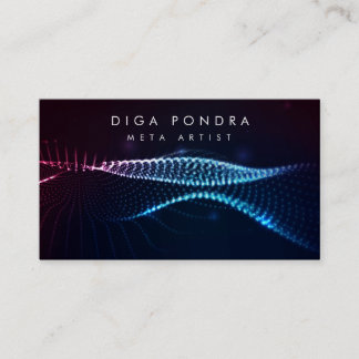 Cartão De Visita Modelo moderno de onda de energia de som leve