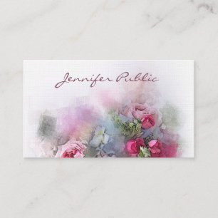 Cartão De Visita Modelo moderno dos trabalhos de arte das flores