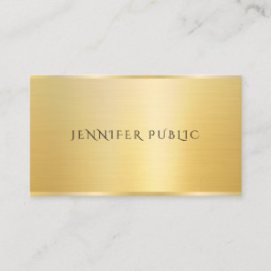 Cartão De Visita Modelo Moderno Elegante Personalizado Dourado