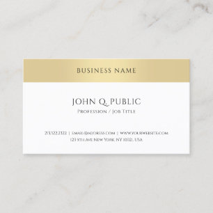 Cartão De Visita Modelo Moderno Tendência Elegante Dourada Simples