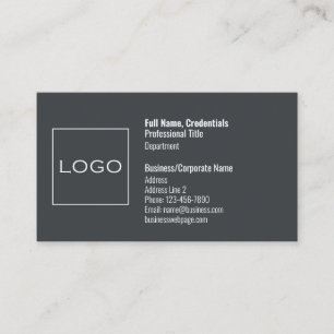 Cartão De Visita Modelo Personalizado Clássico Profissional Cinza C
