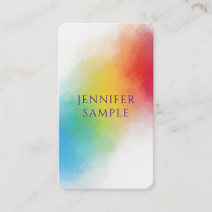Cartão De Visita Modelo Personalizado das Cores do Arco-Íris Elega
