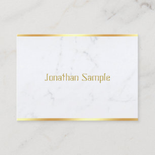 Cartão De Visita Modelo personalizado elegante com texto dourado em