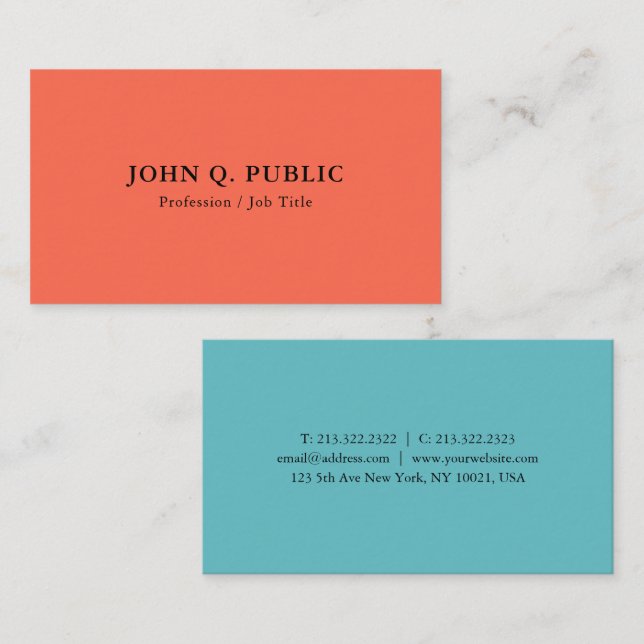 Cartão De Visita Modelo personalizado Elegante simples moderno (Frente/Verso)